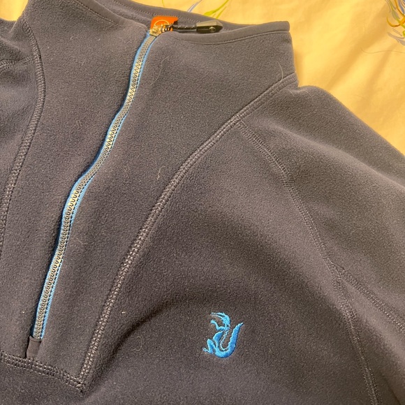 PETER MILLAR EVERGLADES CLUB FLEECE PULLOVER SMALL S 1/4 ZIP NAVY PALM BEACH NEW - Picture 2 of 3
